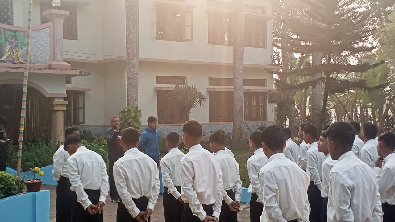 Morning assembly during training